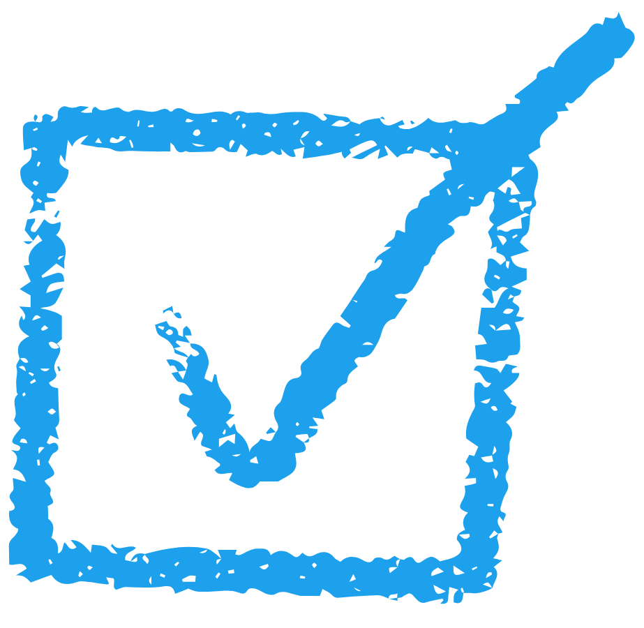 Blue Crayon Checkmark