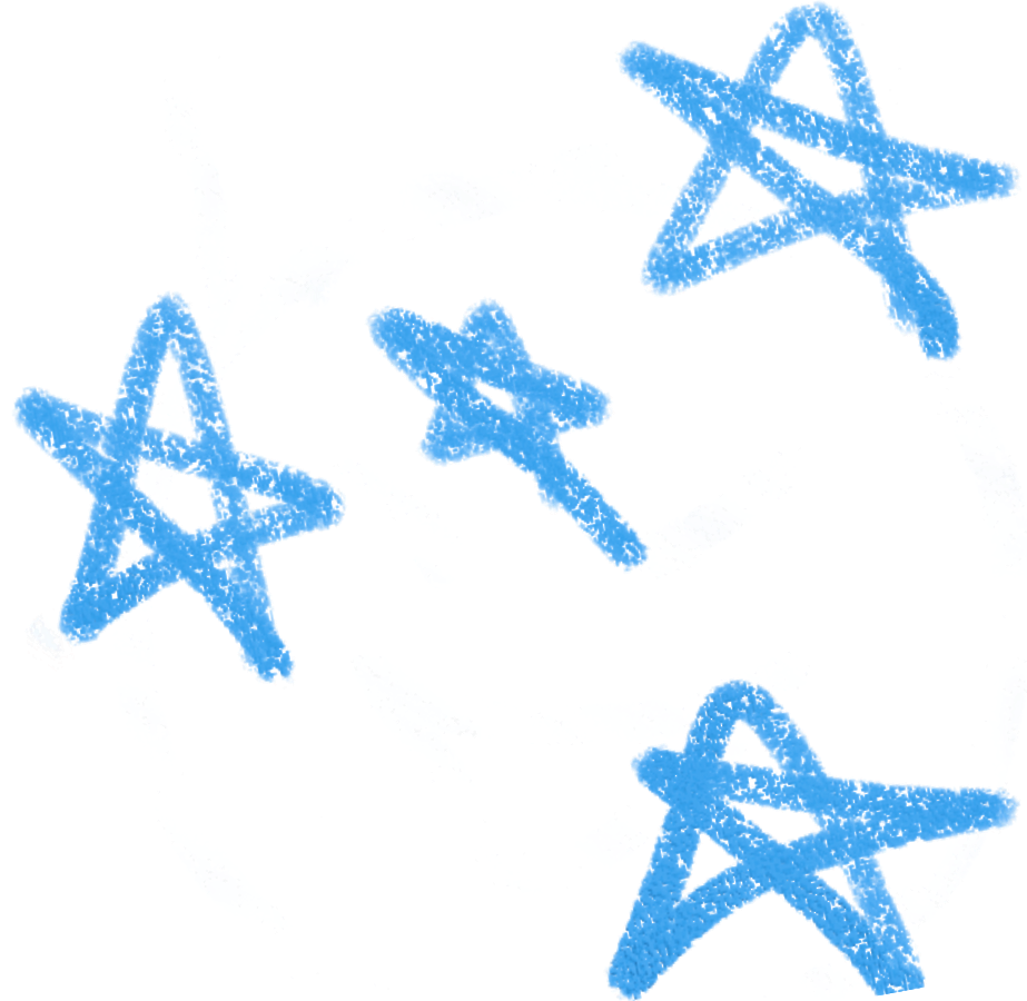 Crayon Blue stars