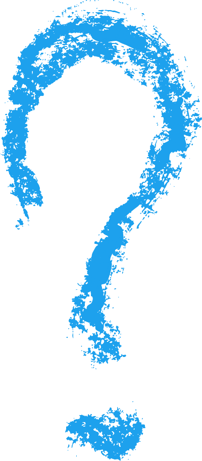 Crayon blue question mark